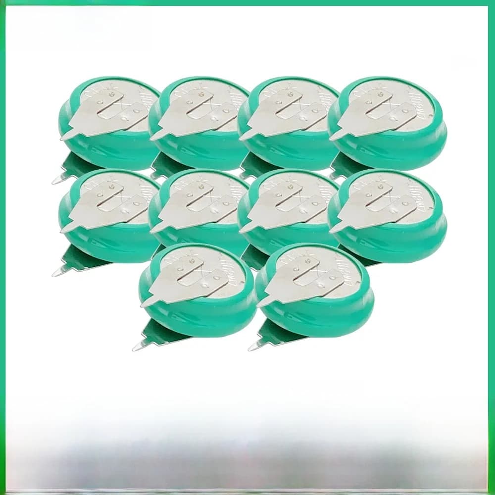 10-100pcs 1.2V 60mAh Ni-MH Rechargeable Battery Button Coin Cell with Welding Pins for Toy Timer Solar Energy Electric
