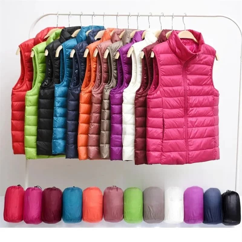 2026 New Women Ultra Light Down Vests Slim Sleeveless Jacket Portable Girl Lightweight Windproof Waistcoat Female Tank Tops Coat