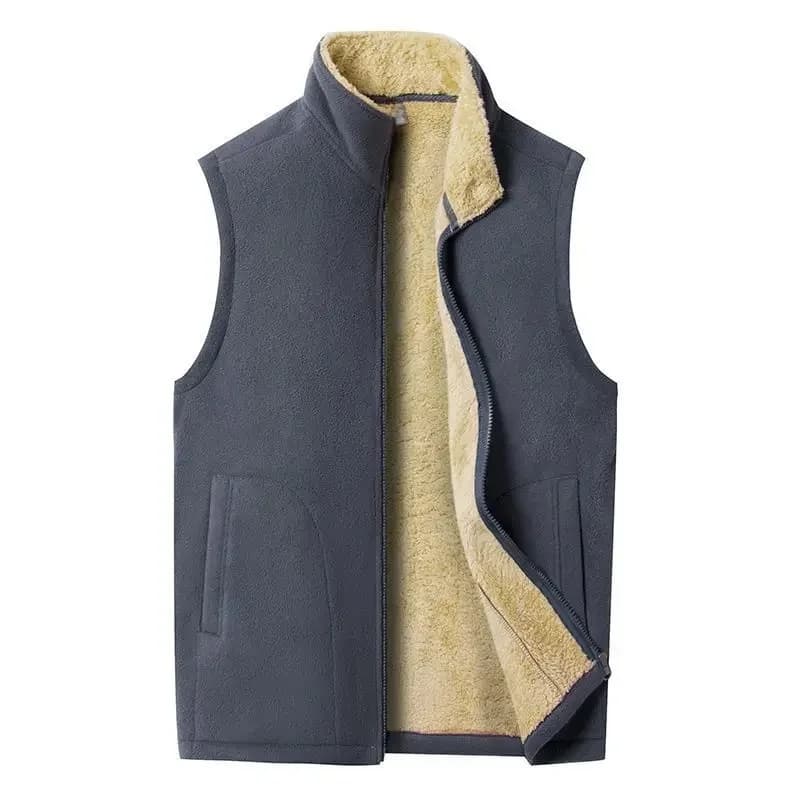 Winter Men's Fleece Vests Casual Warm Sleeveless Jackets Fashion Thermal Vest Windbreaker Zipper Plus Size 5XL Loose Waistcoat