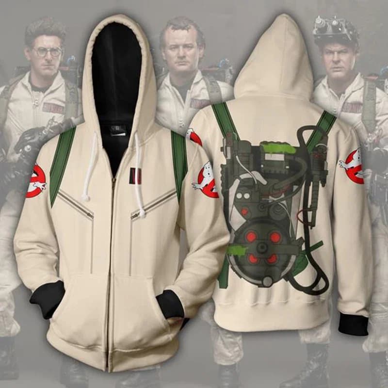 Fashion Ghost busters Zip up Hoodies Sweatshirt Long Sleeve Cosplay Costumes 3D printed men women hooded Sweatshirts Jacket