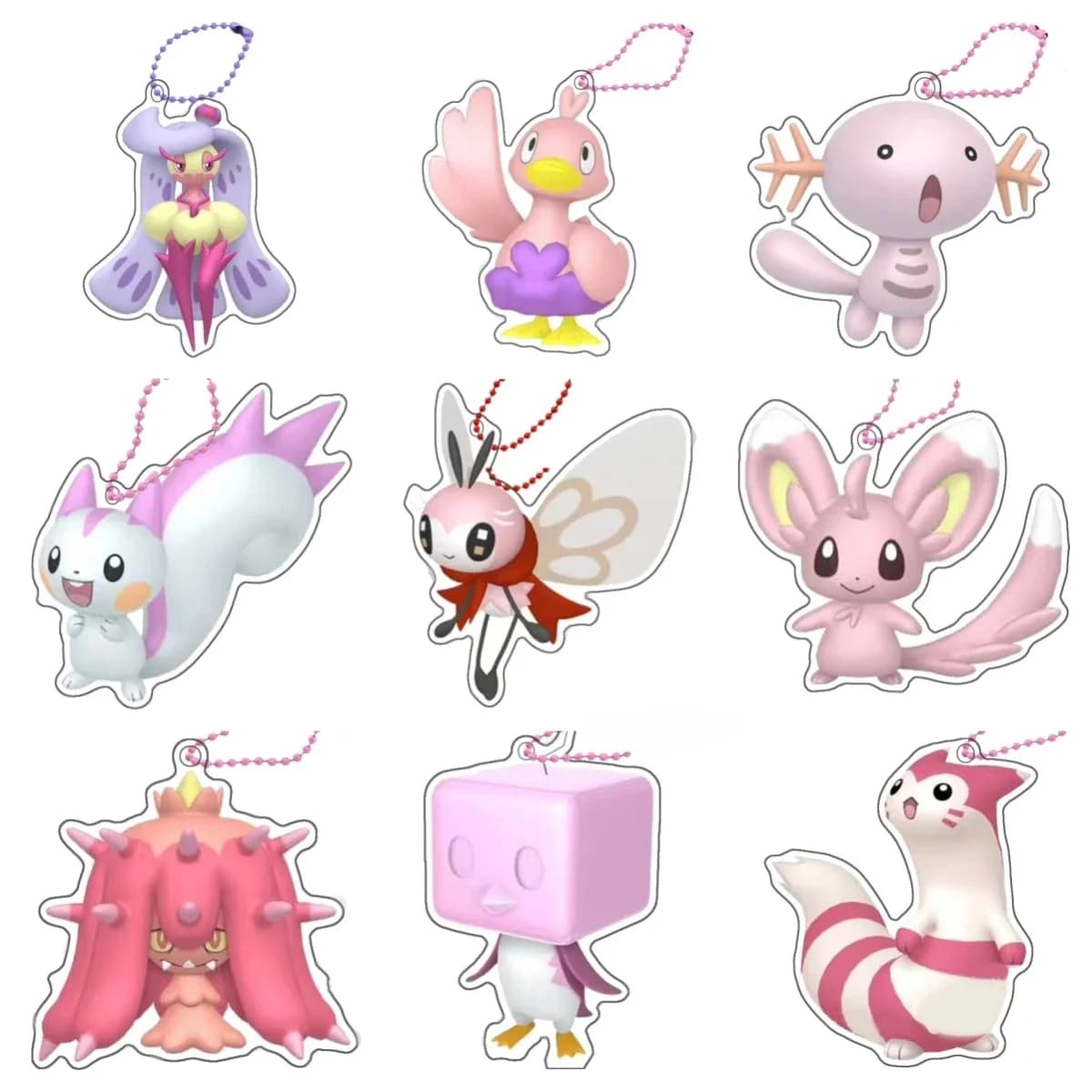 Pokemon Pachirisu Tsareena Minccino Keychain Anime Peripheral Cute Cartoon Backpack Key Pendant Kawaii Goods Gift for Friends