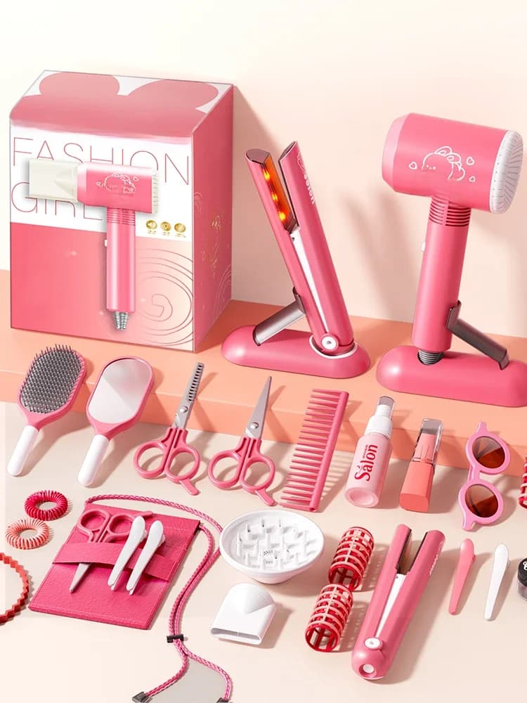 Kids Make Up Toys Simulation Haircut Kit Children's Hair dryer Role Playing Game Educational Toys For Girls Pretend Play Gifts