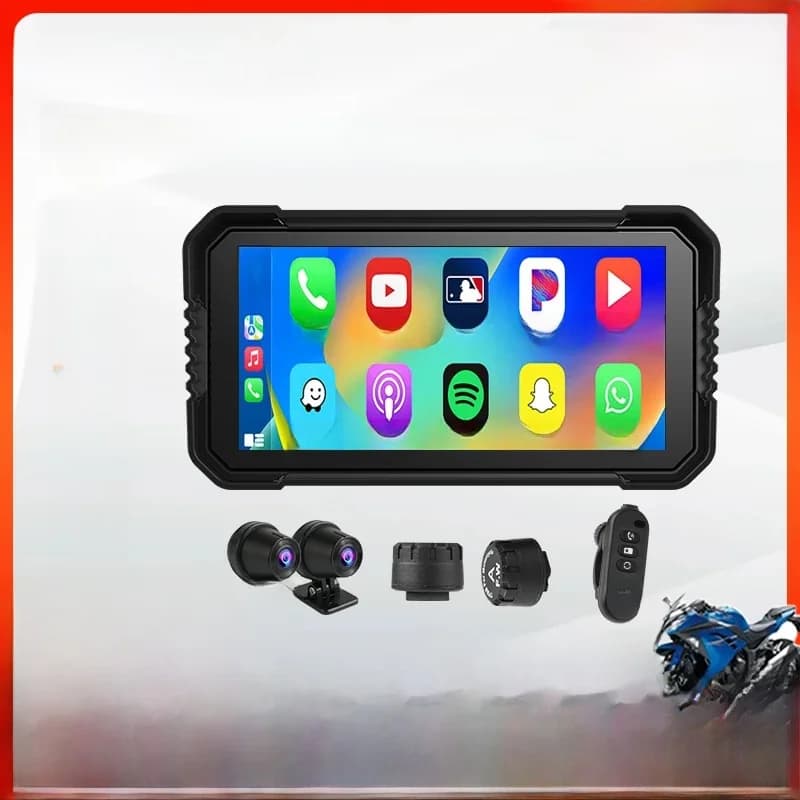 Jansite Portable 6.25" Motorcycle GPS Navigation Wireless Carplay Android Auto DVR Drive Recorder Moto Monitor IPX7 Waterproof
