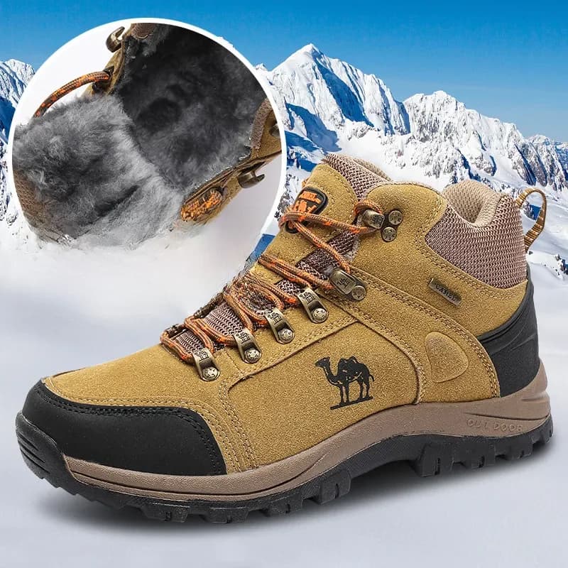 Brand Winter Outdoor Sneakers Men Hiking Shoes Climbing Mountain Tracking Hike Shoes Men Snow Boots Fur Warm Men Trekking Boots