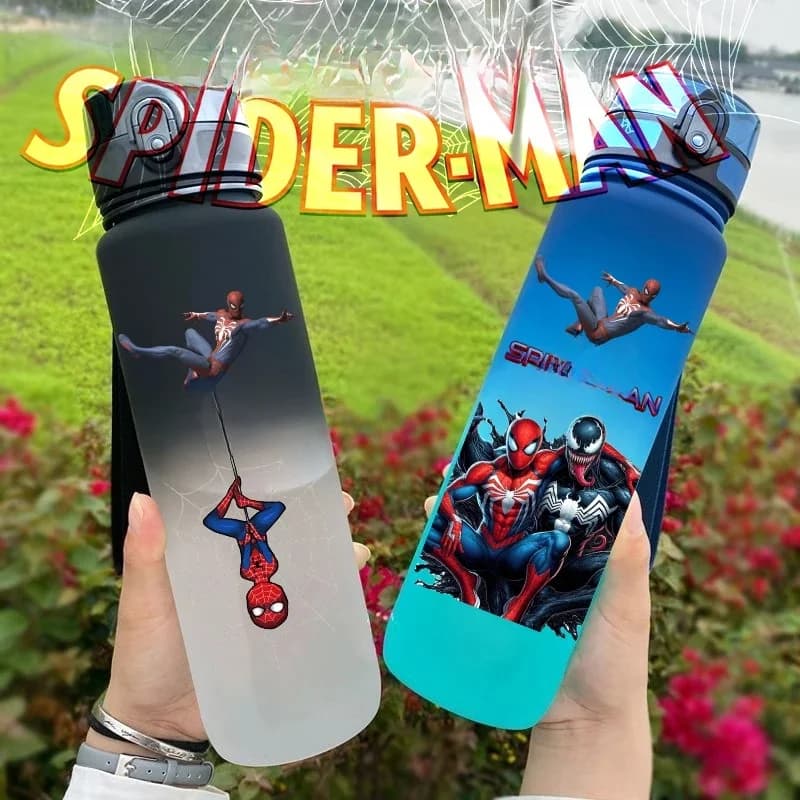 Marvel Spider-Man Large Capacity Portable Plastic Outdoor Sports Drinking Cup Mountaineering Cup Gift Cartoon Water Bottle
