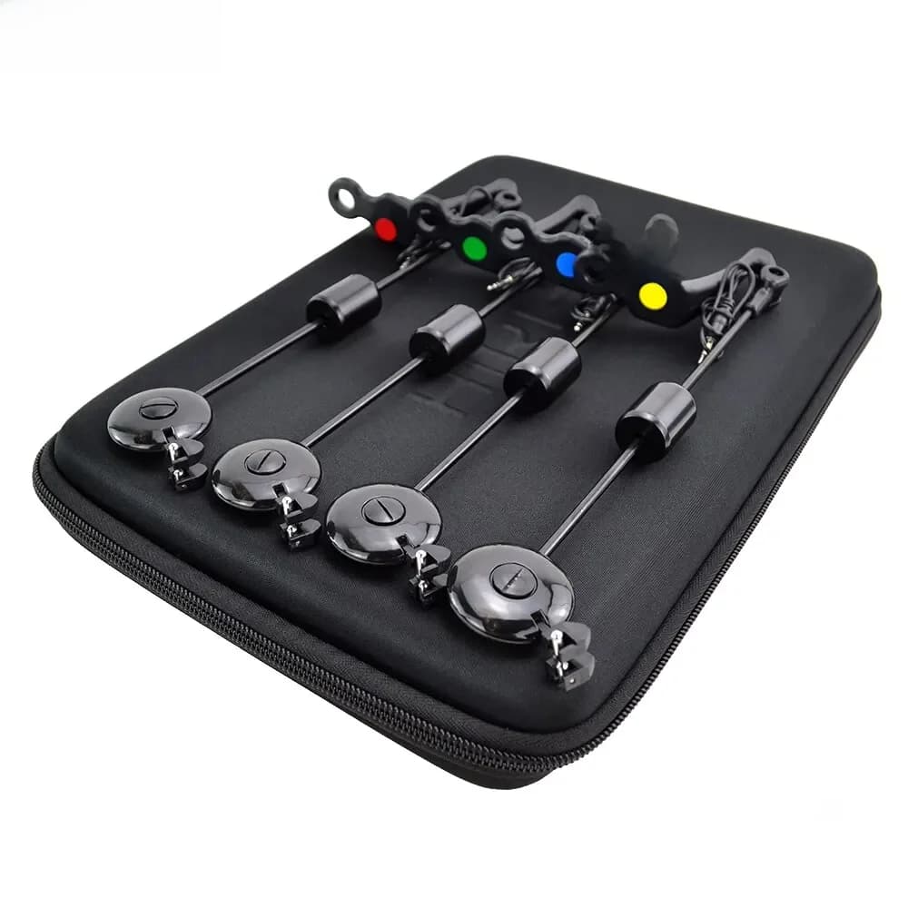 Hirisi LED Carp Fishing Swingers Drop Off Indicator 4 Color In Zipped Case Carp Fishing Equipment B2022