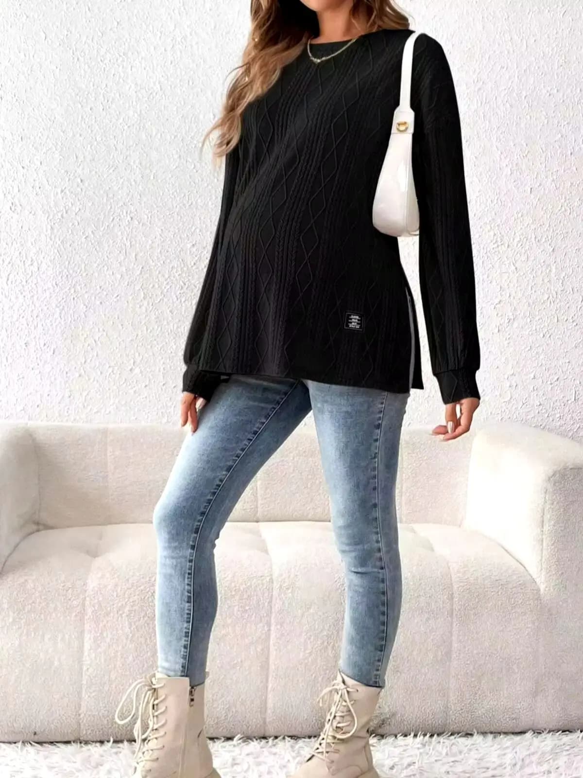 Maternity Clothes Premama Long Sleeve Blouse Fall Winter Loose Pregnant Women O-Neck Sweater Shirts Sweatshirt Pullover Tops