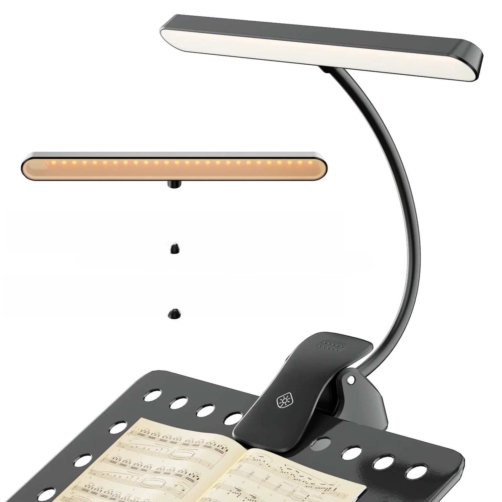 NV 57 LED Super Bright Music Stand Light Eye Caring Clip-on Piano Light USB-C Rechargeable Dimmable Music Sheet Piano Light Lamp