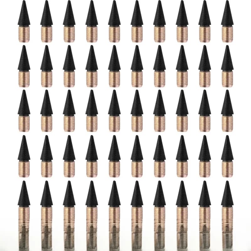 50Pcs Replaceable Everlasting Pencil Nib Pencil Tip Head for Unlimited Writing Everlasting Pen No Ink Pen
