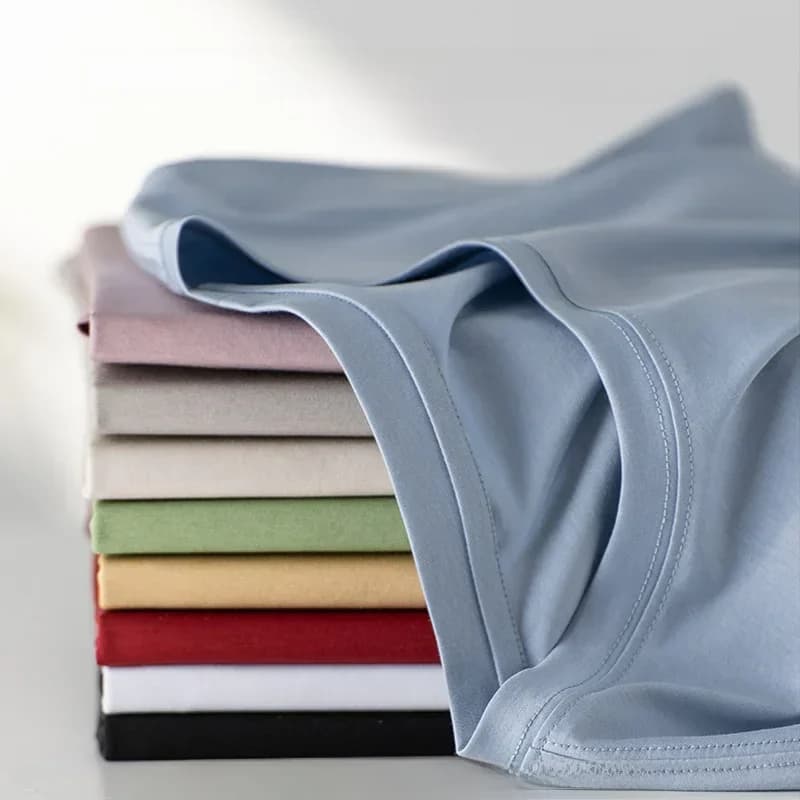 High-end New 10% Silk & Mercerized Cotton Women T-shirt Luxury Tee Short Sleeve Silky Feeling Summer Wear 2025 Tops V / O-neck