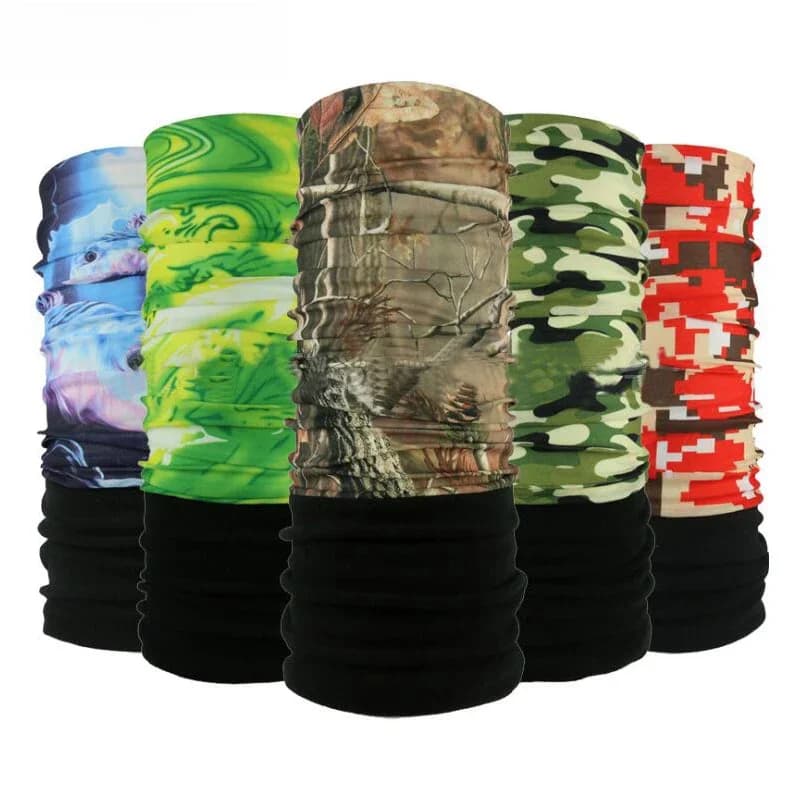 Winter Fleece Warm Magic Tube Ring Bandana Skull Scarf Neck Camouflage Leaves Multi Functional Headband Seamless Tubular