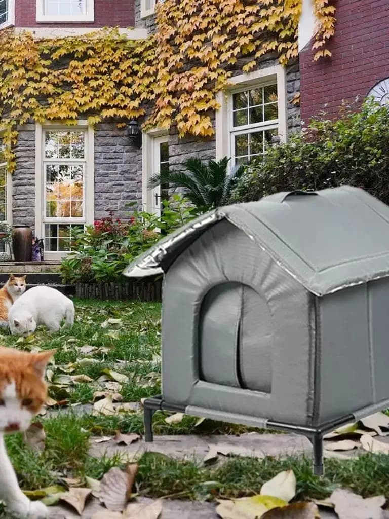 Outdoor Cat House Winter Insulated Warm Cat Shelter Weatherproof Cat Tent for Garden Porch Backyard Patio Pet House
