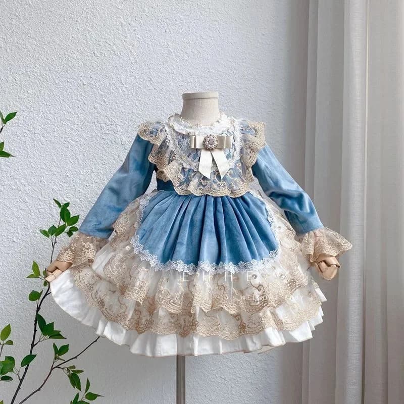 Children's Sweet Style Girl's Lolita Dress New Girl's Poached Dress Girl's Baby Lace Birthday Party Christmas Party Dress