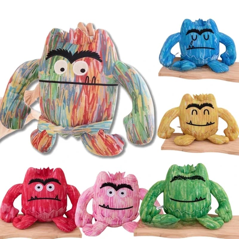 15/25cm 7pcs Kawaii Colorful Monster Plush Doll With Expression Monster Plushie Stuffed Toy For Boys And Girls Birthday Gifts
