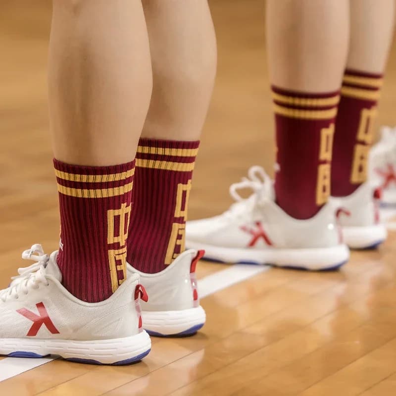 KELME Football Basketball Socks  Chinese Commemorative Version Towel-Sole Non-Slip Silicone Socks Middle Tube Sock 9896318
