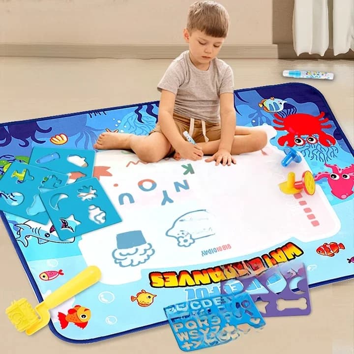 150X100cm Magic Water Canvas Graffiti Drawing Board Repeatedly Doodle Water Painting Carpet  Reusable Drawing Mat Kids Toy Gift