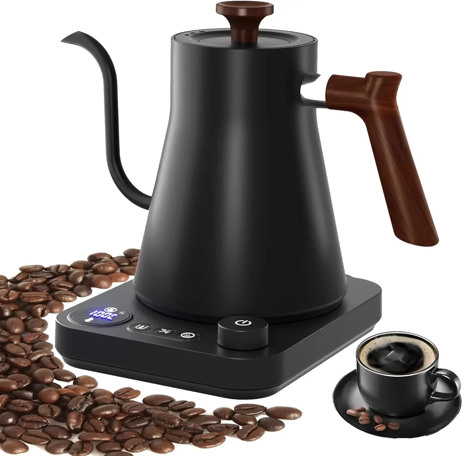 Electric Gooseneck Kettle 900ML Hand Brew Coffee Pot Smart Teapot Temperature Control Pot Rapid Heating Kettle 110v/220v
