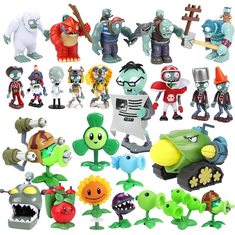 New 1PCS PLANTS VS ZOMBIES PVZ Pea Shooter Boss Action Figure Model Toys Dolls Shooting Dave Allstar Toy For Boys Birthday Gifts