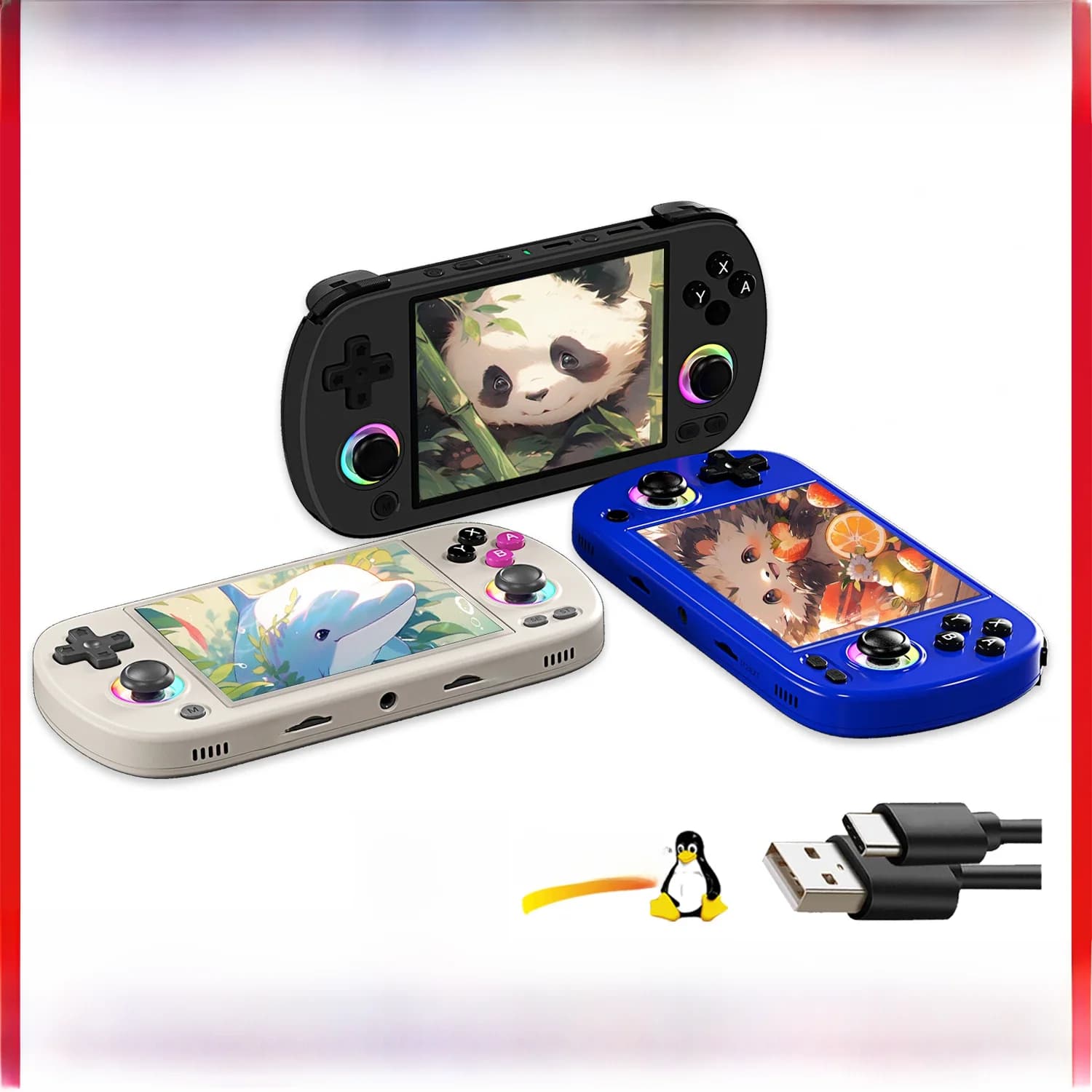 ANBERNIC RG40XX H Handheld Game Console 4.0-in 640*480 IPS Screen 3200mAh 64 Bit System With RGB Light Built in 5K+Games RG40XXH