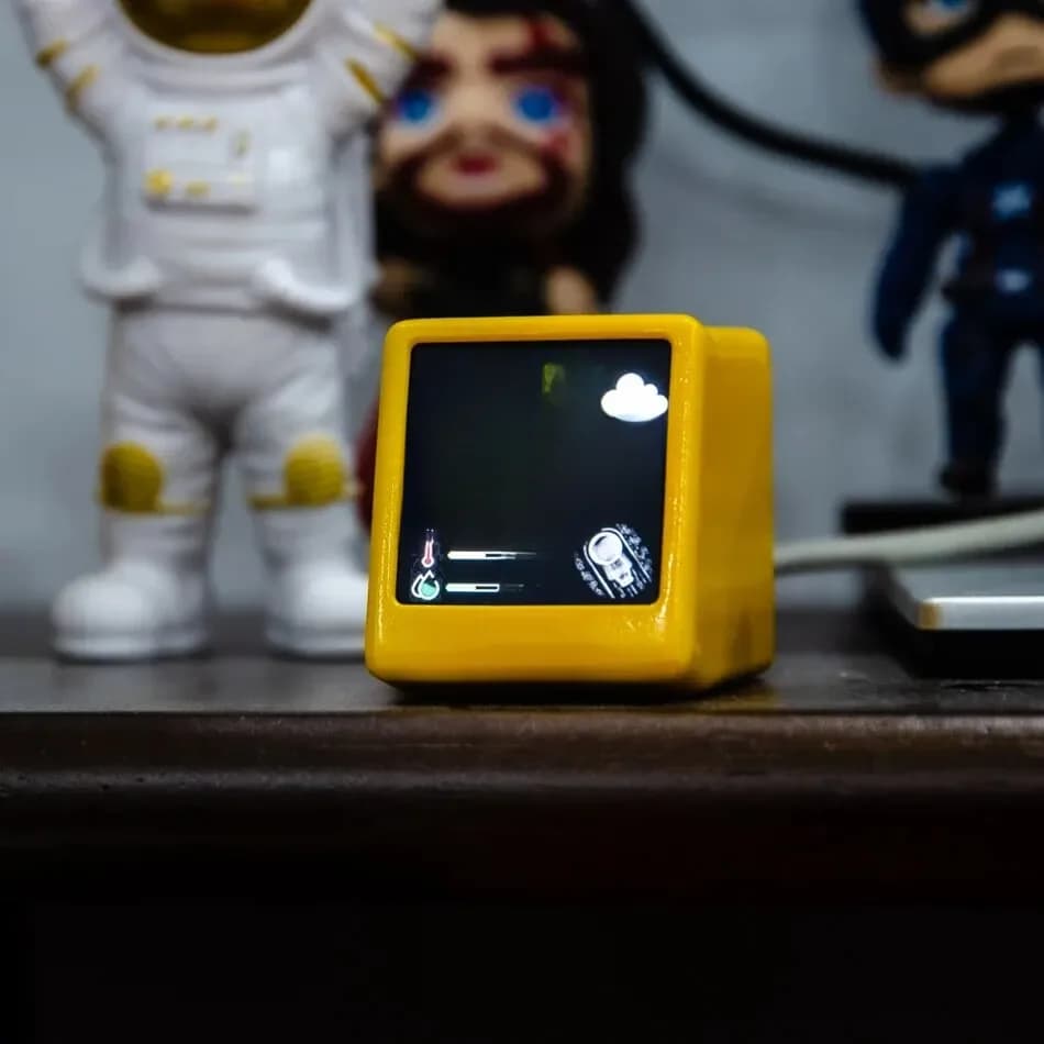 GeekMagic Super Cool Mini WiFi Desktop Weather Digital Clock Station with IPS LCD Screen Gadget for Decoration