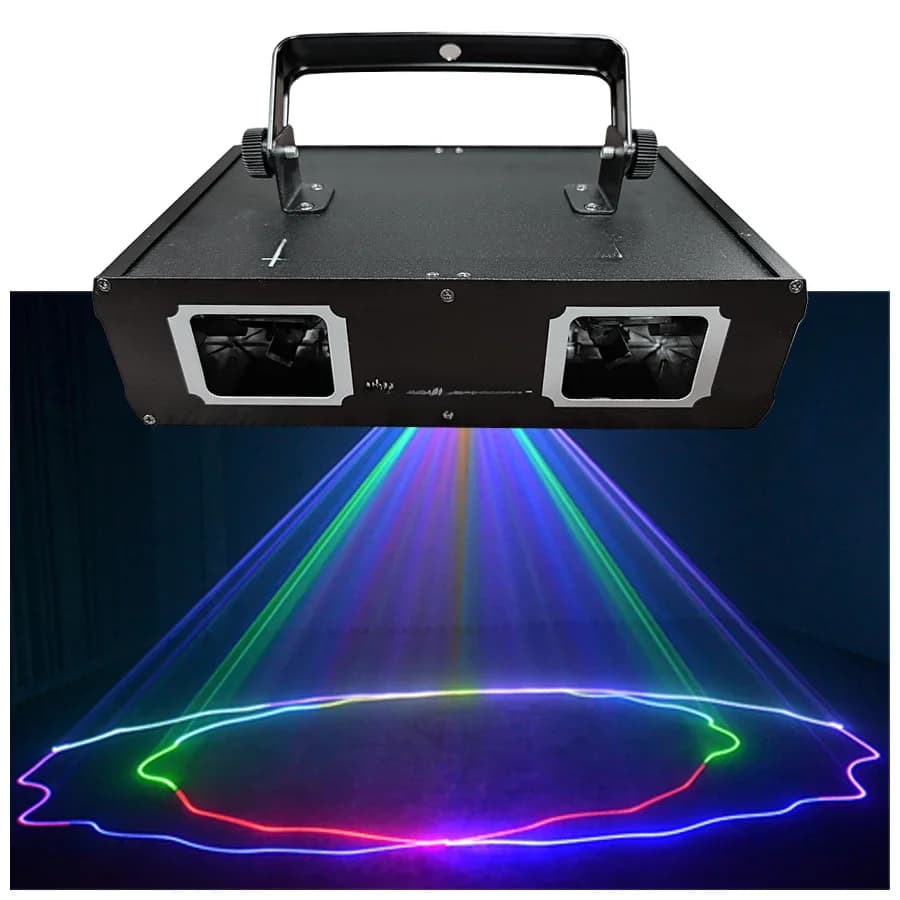 Disco Laser Dual Lens RGB Beam Line Scanner Projector DMX 512 Apply To DJ Party Wedding Bar Stage Light
