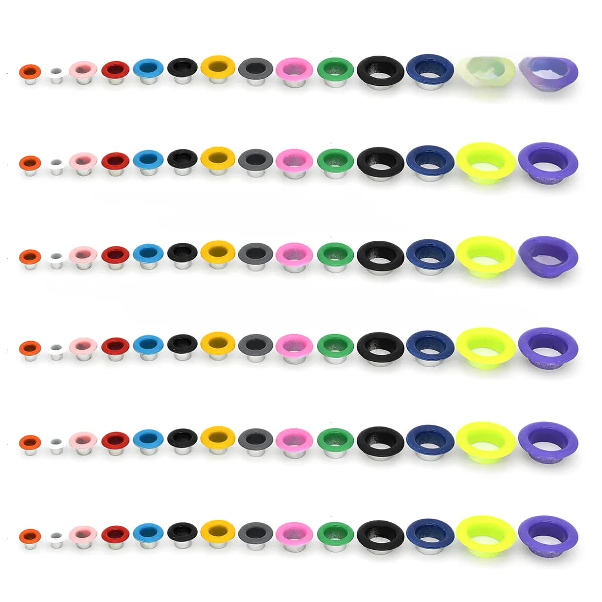100sets Metal Eyelets Grommets Metal Hole Eye Rings Mix Color for Leathercraft DIY Shoes Belt Cap Bag Tags Clothes Scrapbooking