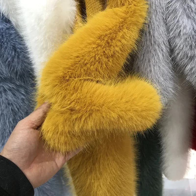 thickened Imitation fox fur, artificial hair vest, clothing fabric faux fur plush clothing fabric for patchwork