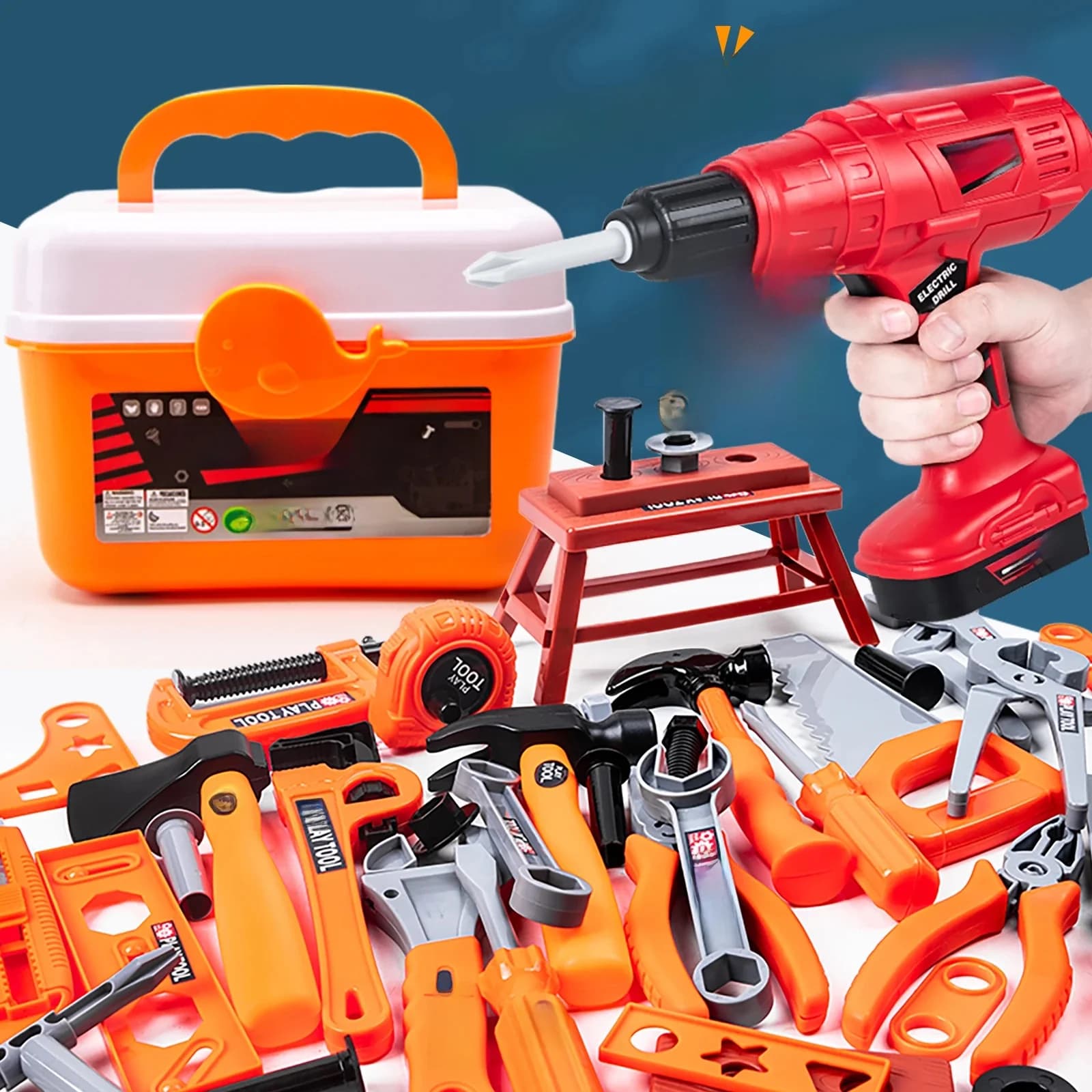 Kids Toolbox Kit Educational Toys Simulation Repair Tools Toys Drill Plastic Game Learning Engineering Puzzle Toys Gifts For Boy