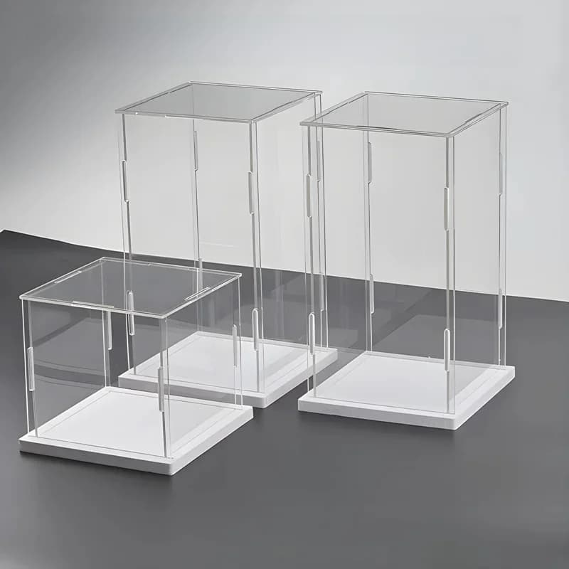 1pc Transparent Self-Assembled Acrylic Display Box Dustproof Storage Display Cabinet, Suitable for Car Models/Toys/Collectibles