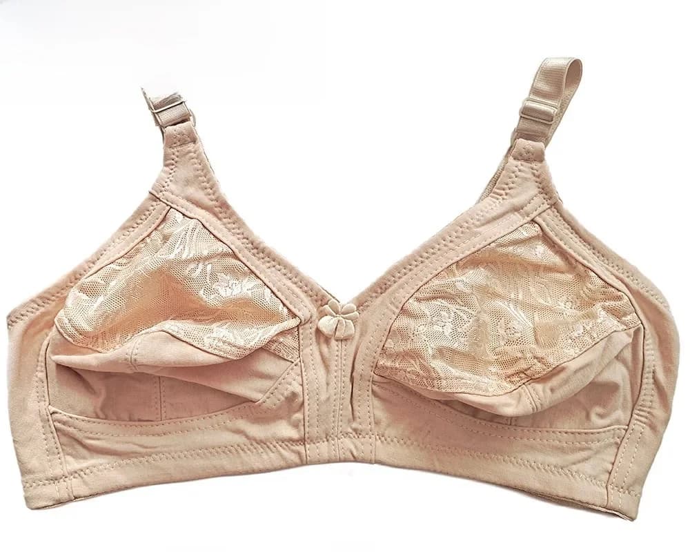 BingYanFuShi Wire-free Cotton Bra Sexy Lace Full Coverage Bras For Women Push Up Minimizer Soft Nopadded Size 36-50 CDEF Cup C02