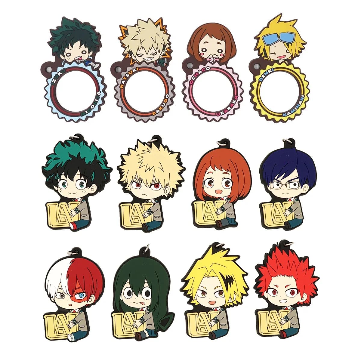 My Hero Academia Anime MHA Boku no Hero Academia Midoriya Deku Denki OCHACO Bakugou Katsuki Rubber Keychain