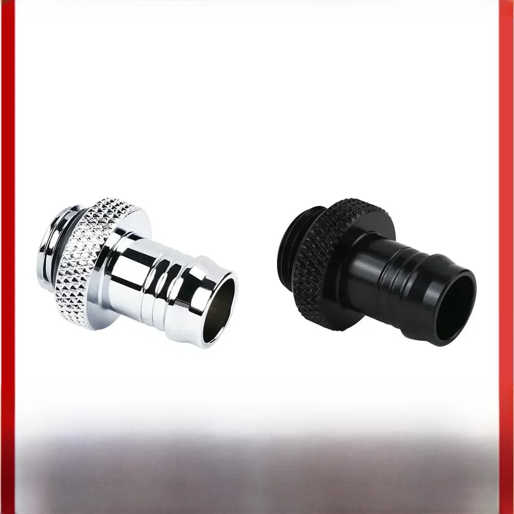 Barb Hose Fitting 3/8''  G1/4 Thread For ID 9-10mm Soft Tube Water Pipe 10X13mm Connector Black or Silver