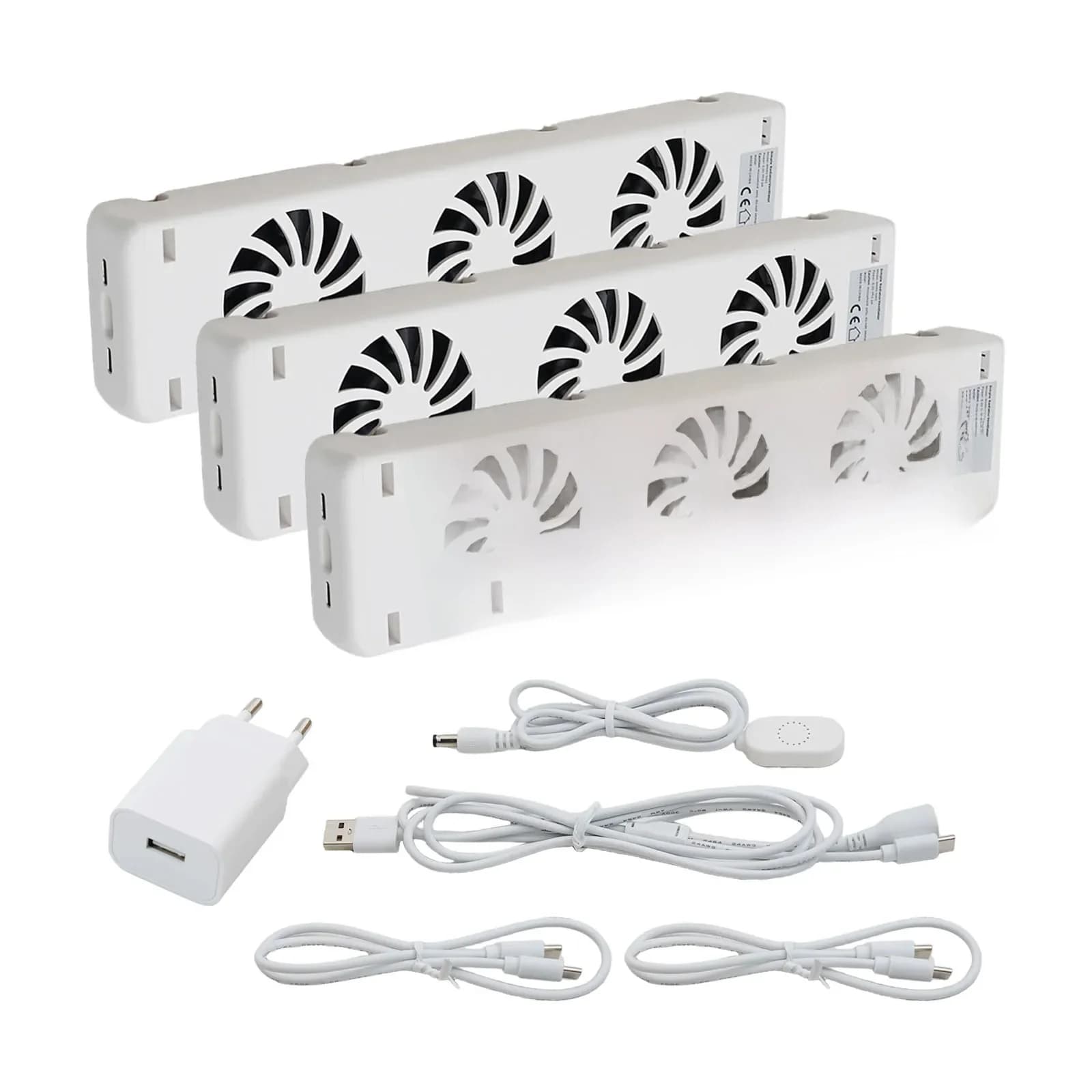3-Fan Magnetic Fireplace Cooling Fan 300*69*30mm Heater Radiator Automatic Thermostat Cooling Fan For Home Apartment Heater