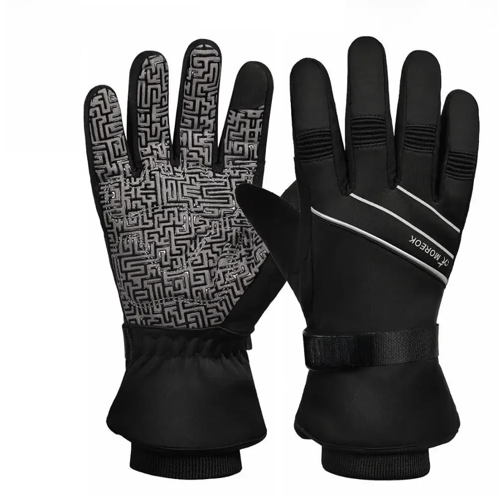 MOREOK Ski Gloves 3M Warm Full Finger Touch Screen Winter Cycling Gloves Reflect Bike Glove Windproof Motorcycle Glove Men Women