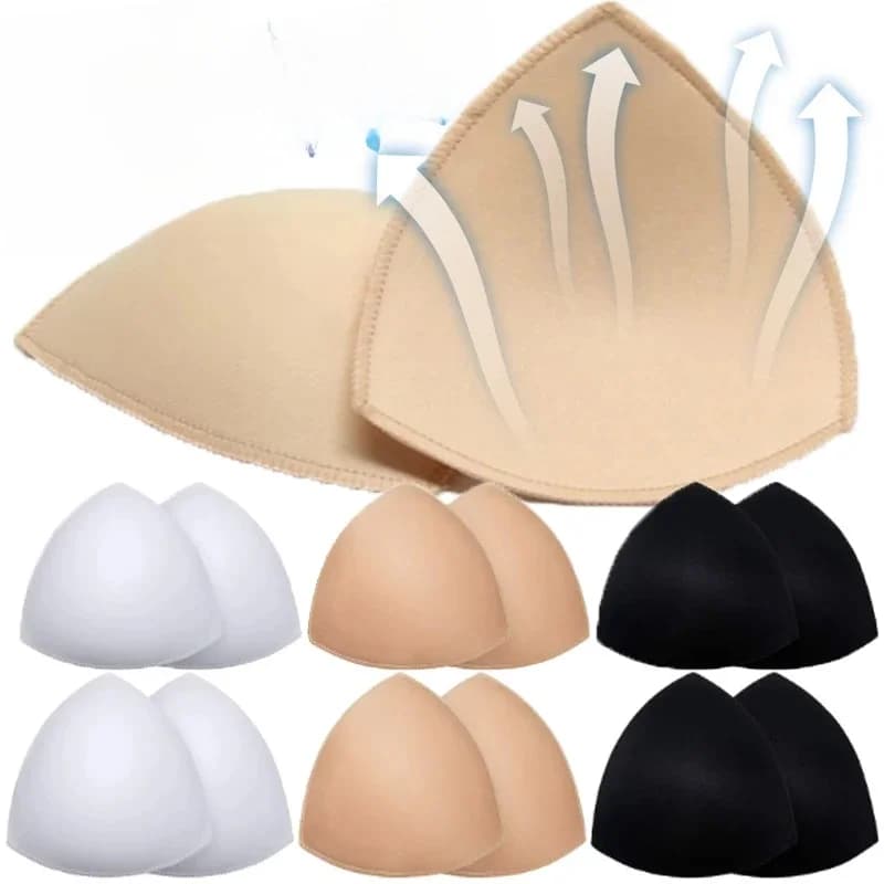 Invisible Triangle Sponge Push Up Bra Pads Women Sexy Inserts Underwear Sponge Swimsuit Bikini Breast Enhancers Chest Cup Pads