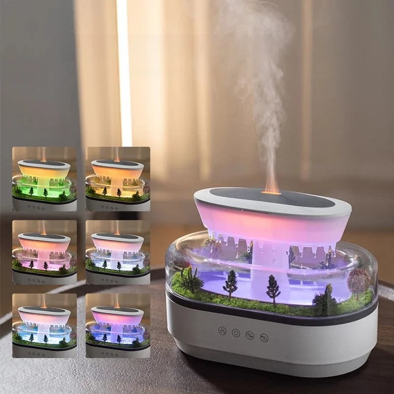 Aroma Humidifier Raindrop Air Humidifier Colorful Light White Noise Essemtial Oil Diffuser Home Ultrasonic Fragrance Diffuser