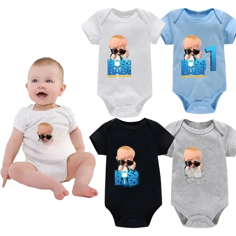 Baby Bodysuits Kids Bossed Birthday Clothing One-Pieces Babys Romper New Born Kids Items Infant Clothes Girls Gender Reveal