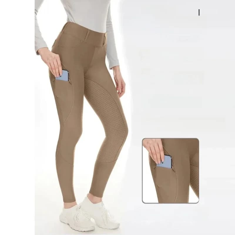MXLLINA Winter Plush Horse Riding Pants Women Warm Thickening Equestrian Breeches Non-Slip Silicone Horseback Riding Leggings