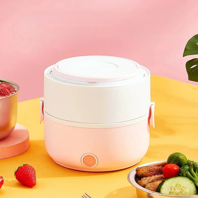 2024 Upgraded Fast Heating Electric Lunch Box Small Multi-functional Insulated Rice Cooker Steamer Portable Electric Lunch Box