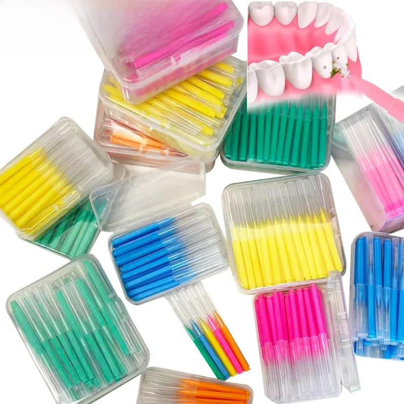 30/80/150/160Pcs I-type push pull interdental brush 0.6-1.5Mm Cleaning Between Teeth Oral Care Orthodontic I Shape Tooth Floss