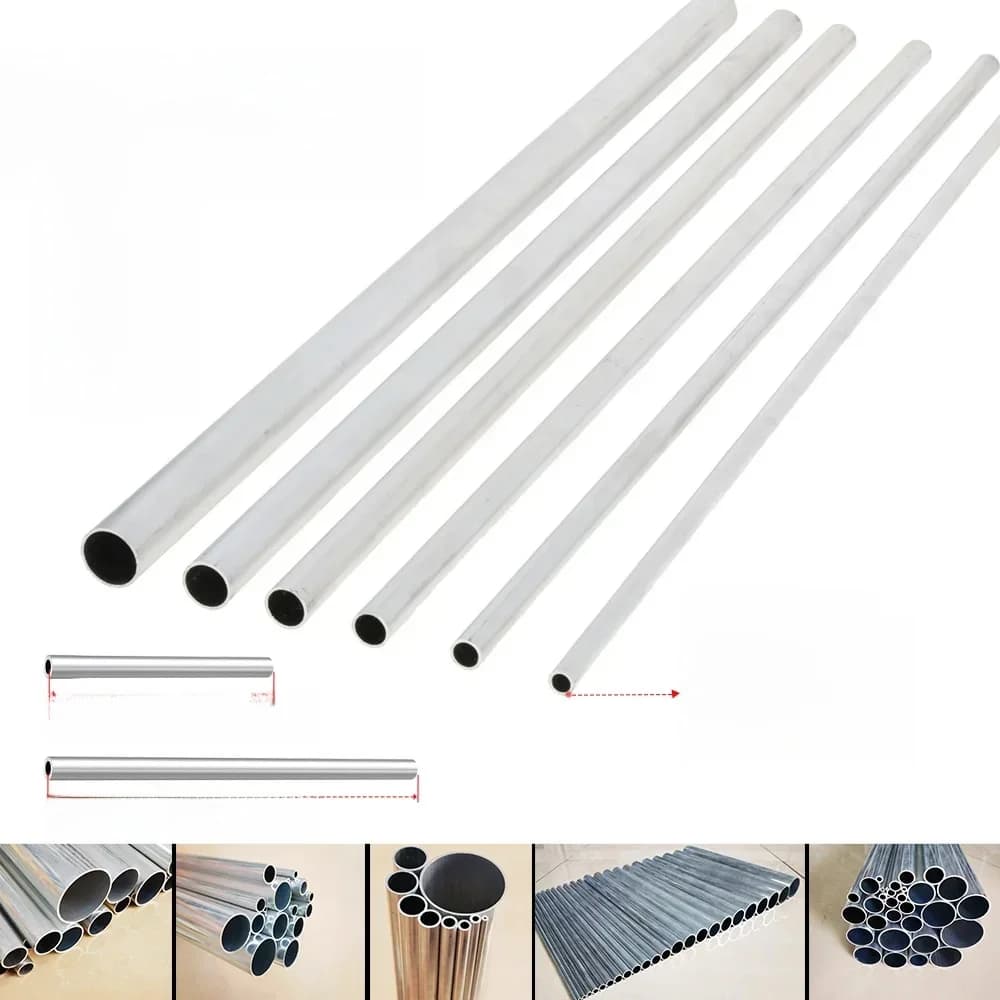 Aluminium Tube 1mm Thickness 3-60mm OD Straight 300mm 500mm Long Round 6063 Aluminum Alloy Metal Pipe