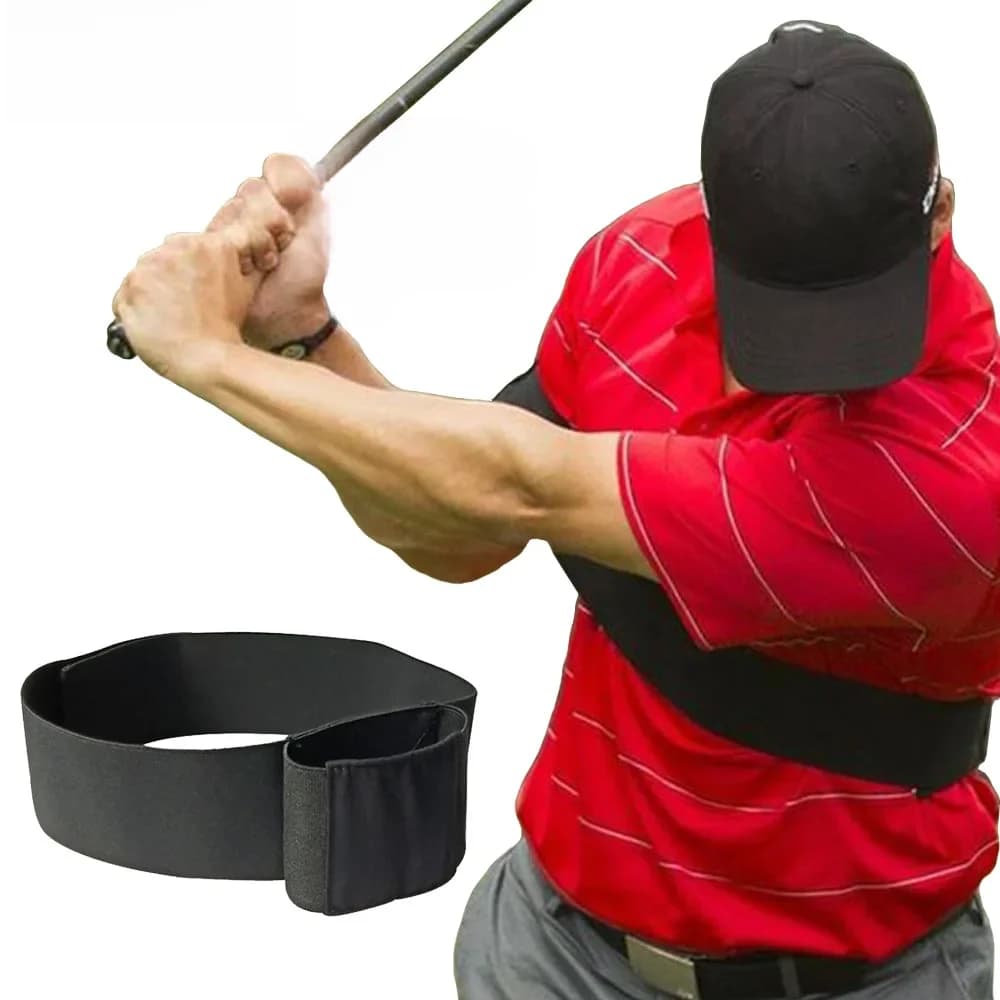 1Pcs Golf Swing Training Arm Band Golf Hand Posture Corrector Black Nylon Elastic Training Belt for Golf Beginner Practicing