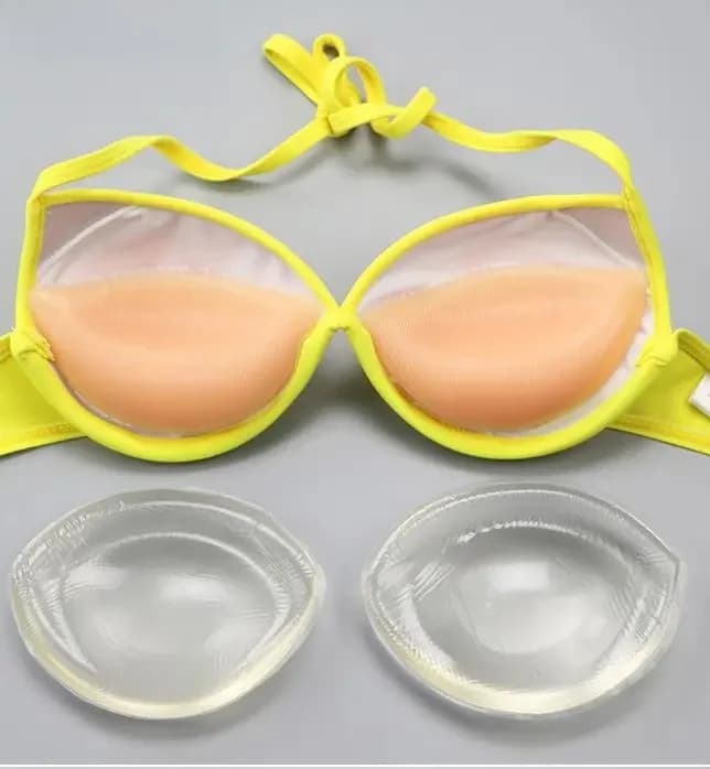 Dropship 1 Pair Push Up Silicone Triangle Bikini Swimsuit Bra Insert Pads Bra Pads Pasties Invisable Breast Enhancer Lingerie