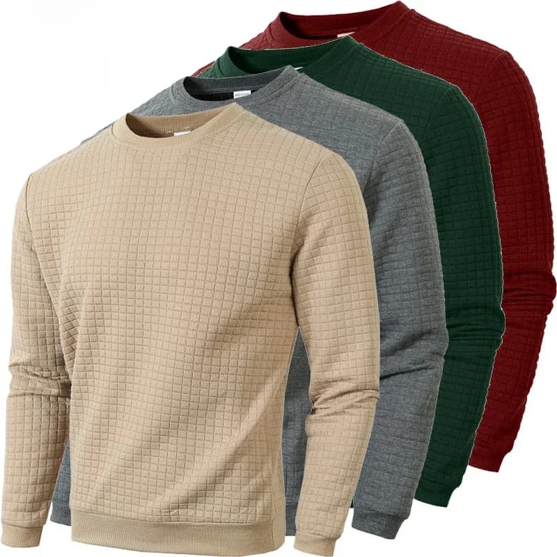 New Men's Crew Neck Sweatshirts Solid Color Large Streetwear Outdoor Jogging Tops Lightweight Long Sleeve Coats