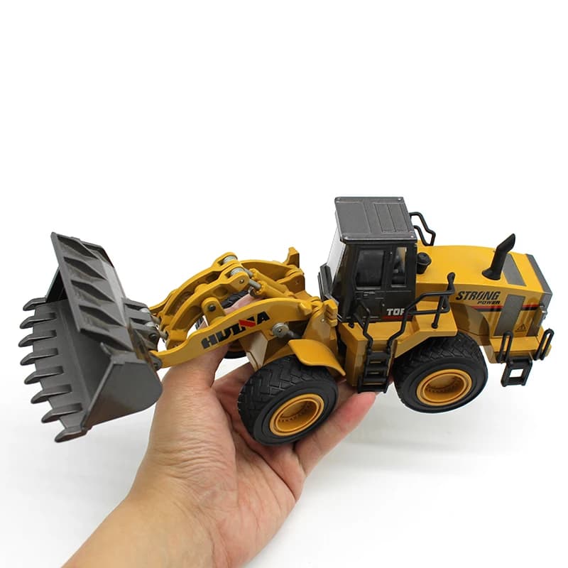 HUINA 1:40 Alloy Diecast Vehicle Excavator Engineering Model Loader Metal Truck Collection Boys Birthday Gift Car Christmas Toys