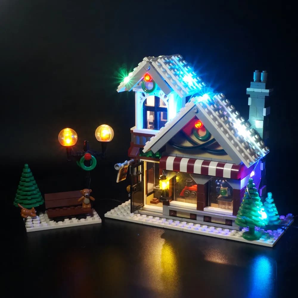 LED Light Set For Christmas Gift 10249 Winter Village Toy Shop And 35019 DIY Toys Blocks Bricks Only Lighting Kit No Model