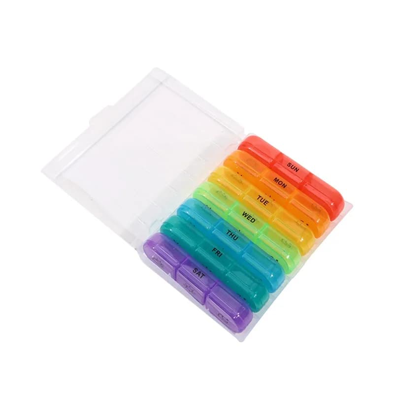 Weekly 21 Grids Pill Box Medicine Organizer Black Plastic PP Storage Box Container Portable Pill Case For Daily Medication