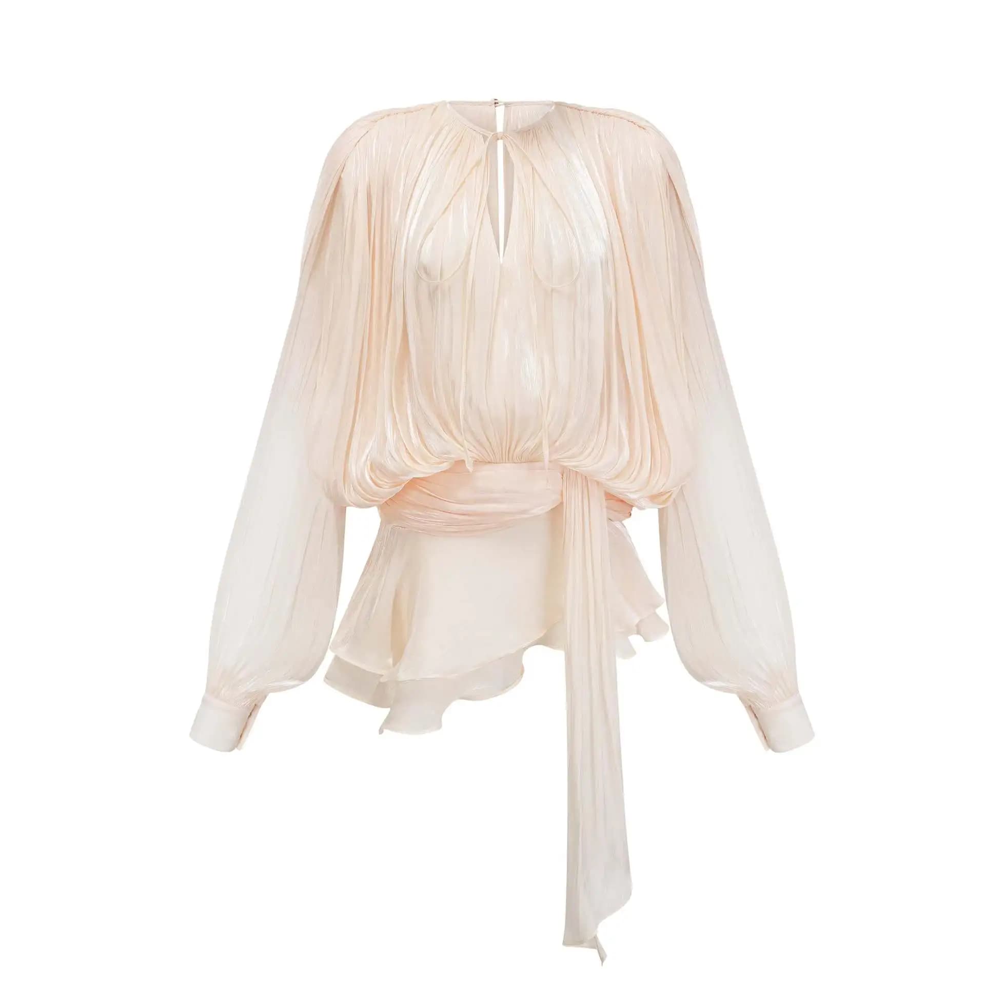Fashion Light Sheer Two Piece Set Women Outfit 2025 Autumn Winter Long Sleeve Tops And Pant Skirt Sets Suits