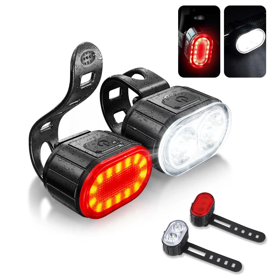 USB Rechargeable Bicycle Lights Bike Safety Warning Lamp Outdoor Waterproof Cycling Flashlight For Mountain And Road Bikes