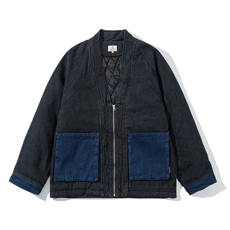 Fashion Zipper Cotton Jacket Kimono Haori Winter Japanese Pocket Cardigan Coat Vintage Traditional Asian Clothing 2024